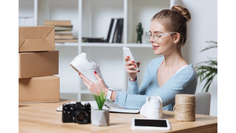 taking picture of the shoes